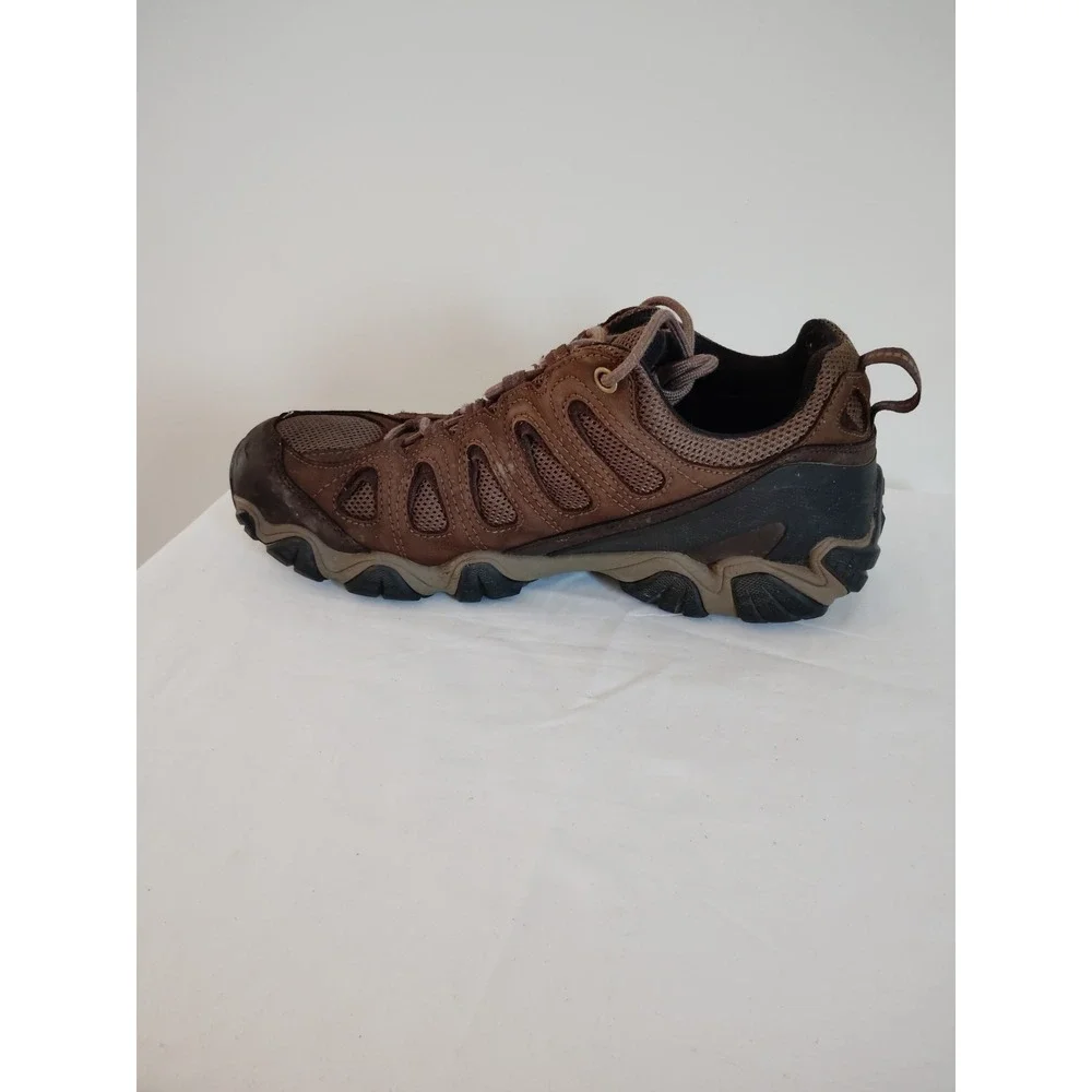 Oboz Men 12 Sawtooth II Low Brown Leather Mesh Durable Rugged Trail Hiking Shoes